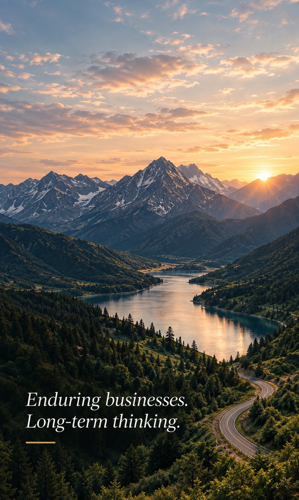 Mountain landscape representing long-term perspective